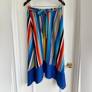 Cupio “Great Escape” Vertical Scarf Hem Skirt - Blue Multi Size Small